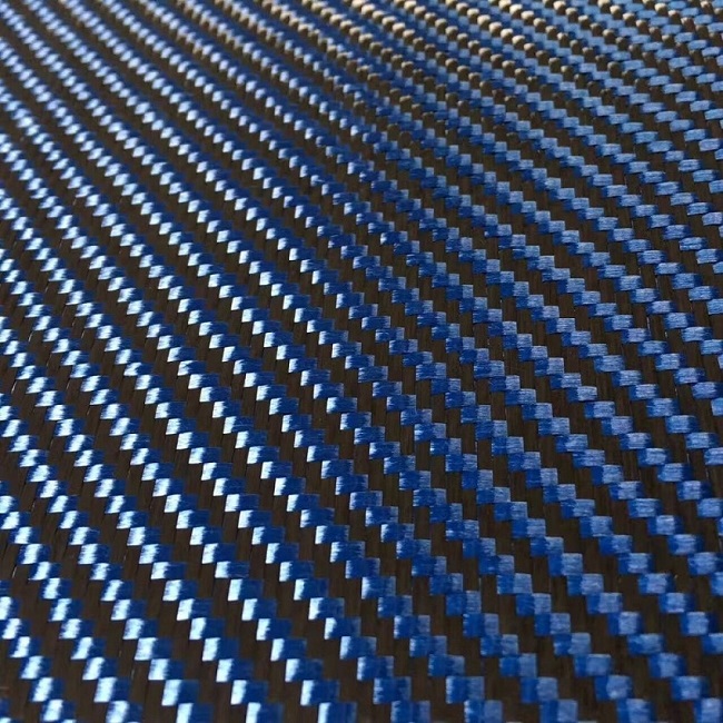 Blue Kevlar/Carbon 2x2 Twill 200gsm - Enhanced Composites