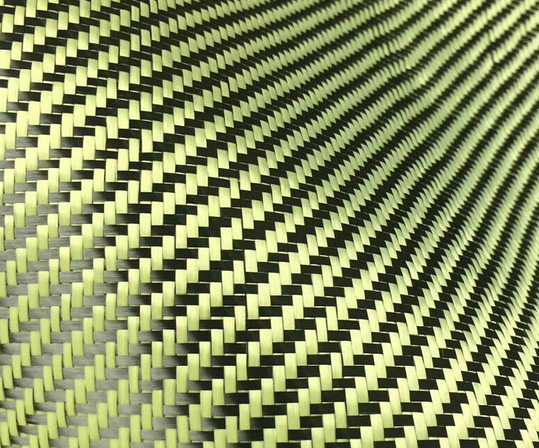 Yellow Kevlar/Carbon 2x2 Twill 200gsm - Enhanced Composites